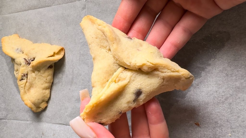 אוזן המן מבצק עוגיות שוקולד צ'יפס